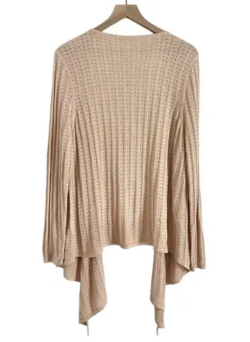 Soft Surroundings Silk Inglis Cardigan Sweater Sand Cream Beige Size Large