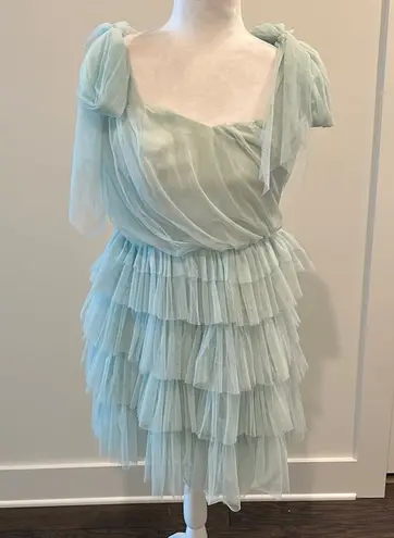 BaeVely mint green tulle tiered dress Sz L Size L