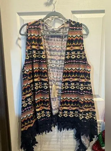 Western/Aztec Women's Kimono/Cardigan, Size XL Blue