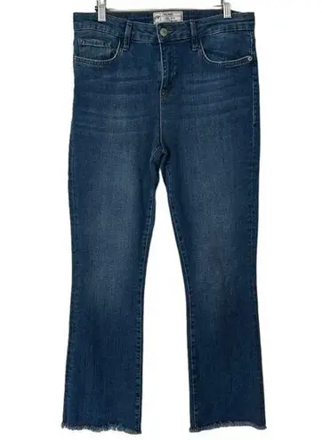 Free People  Kick Crop Raw Hem Straight Leg Slightly Flared Jeans 30