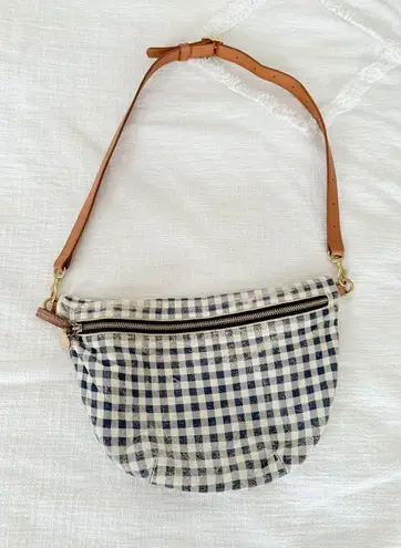 Clare V. x HTH | Grande Fanny in Navy Gingham Leather Blue