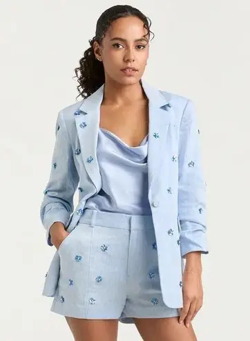 Cinq à Sept NEW NWT Cinq A Sept Kylie Embellished Linen Blazer & Tora Shorts Blue Hydrangea
