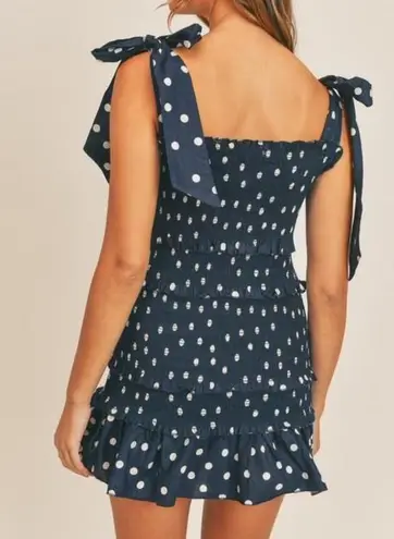 Smocked Polka Dot Mini Dress Multi Size XXS