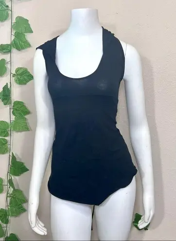 Zhen Nymph Black Corset Top Oversized Hood Size XS