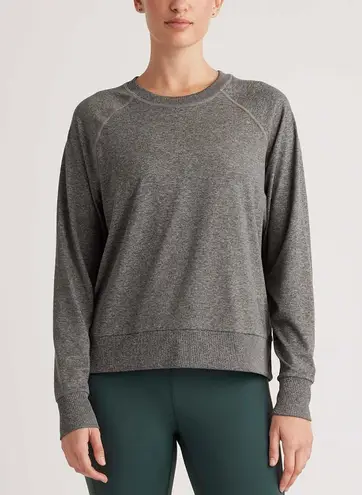 Quince Flowknit Pullover Crew Shirt in Heather Gray Size Medium