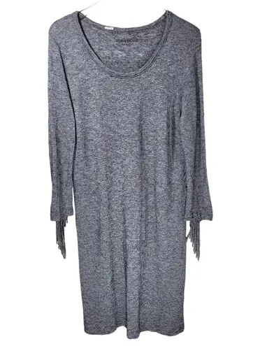 Zadig & Voltaire Winter Fringes Wool/Angora Blend Mini Dress in Grey