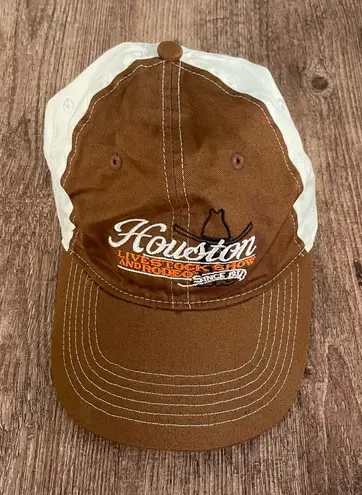 Houston Livestock Show and Rodeo Baseball Cap Strapback Hat OSFM Brown Cowboy White