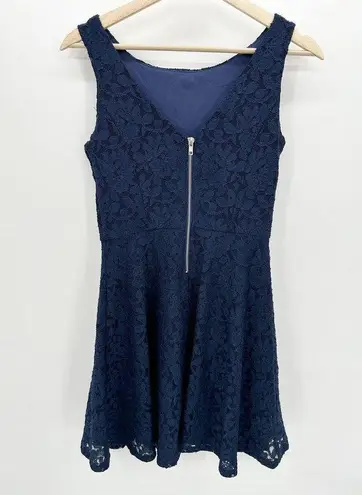 Speechless  Dark Blue Floral Lace Sleeveless Mini Dress Women's Size Medium M