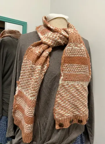 Simply Noelle Knit Scarf in Cider and White