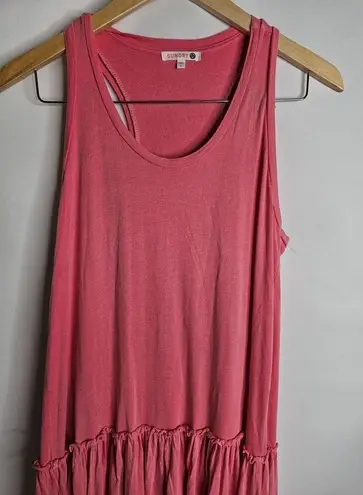 Sundry  Pink Tiered Bohemian Maxi Dress Cotton Modal Blend Size 1 4-6 Small