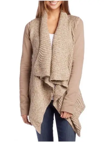 prAna Cardigan Sweater Women’s Demure Wool Blend Drape Knit Brown Size XS Boho