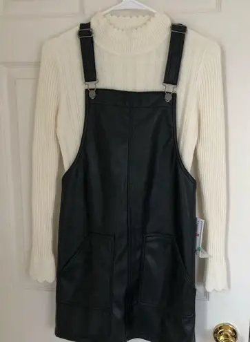 Tinseltown NWT Faux Leather Skirtalls Overall Mini Dress -