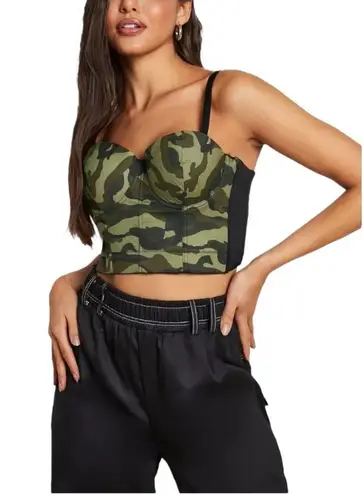 Giorgia Camo Push Up Bustier Top Green Size L NWT Festival Y2K Retro Streetwear Size L