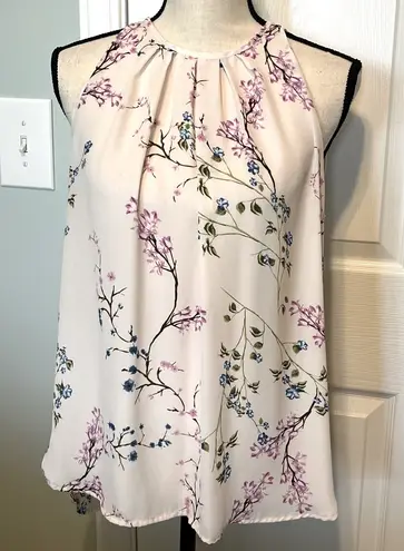 Carolina belle Montreal Womens Size Large Floral Sleeveless Blouse Tank Coastal