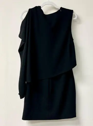 Tom Ford 100% Virgin Wool Asymmetric Shift Mini Dress Black Women's 42 / US 6