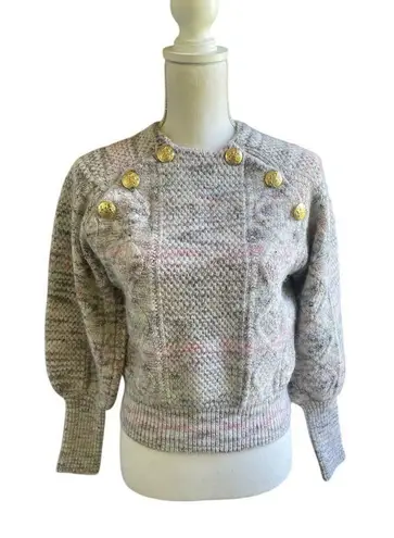 Veronica Beard Adelaide Crew Neck Full Sleeve Sweater S Merino wool/ Alpaca Gray