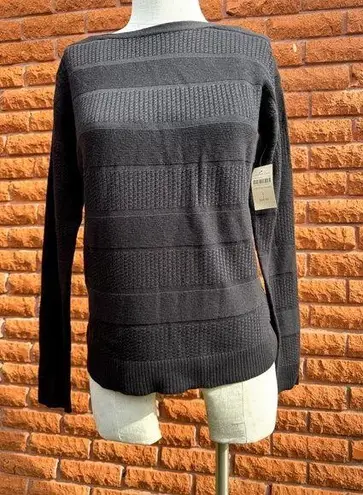 Coldwater Creek  black cable stripe sweater women's small 8 NWT