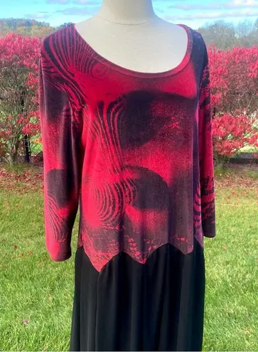 The Pyramid Collection red & black velvet Goth Dress Size L