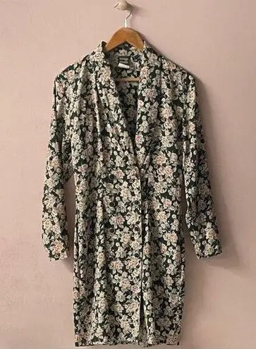 Knapp Studio Vintage Black & Pink Floral Blazer Dress Size 7 GUC