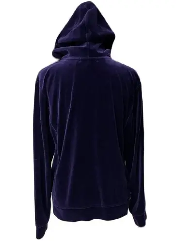 Ralph Lauren Lauren  Purple Velvet Long Sleeve Zip Front Hoodie Size Large