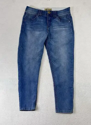 Democracy Jeans Skinny Blue Womens Denim Mid Wash "Ab"solution Elastic Waist 8