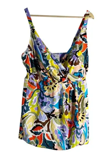 Anne cole Women's Paisley Print Swim Dress With Skirted Bottom Plus Size 20W