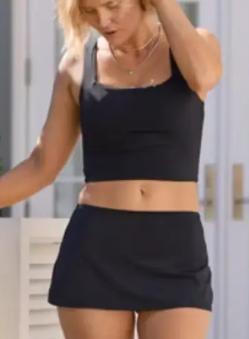 ANDIE Bikini Set Tank Top Swim Skirt Bottom Swimsuit black Medium NWT