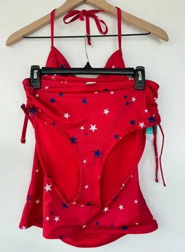 Oasis Outdoor Memorial Day Red, White, Blue Star Bikini Adjustable Straps NWT L