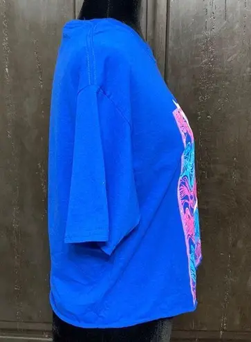 Hope Means Nothing - cut off Blue Radical Smiley T-Shirt - size Medium