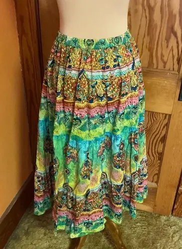 Vtg 90s colorful boho hippie chic maxi skirt Size undefined
