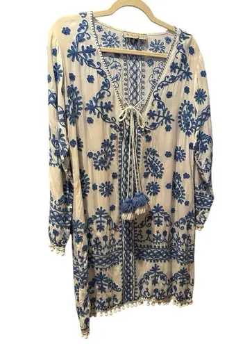 PRANELLA Gigi Kaftan China Blue Beach Cover Up Kaftan Dress Size 2