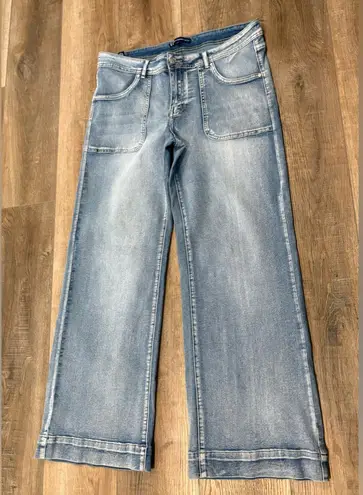 Stylish Light Blue Women's Flare Jeans Size 14