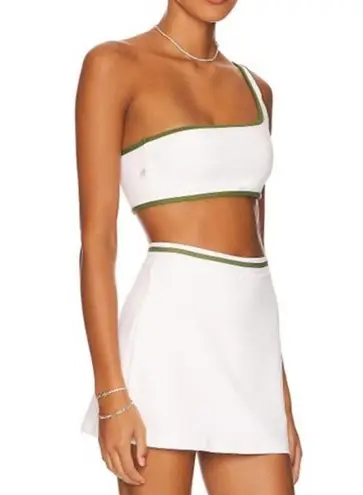 We Wore What NEW Women's Size Large White Green Contrast One Shoulder Bra