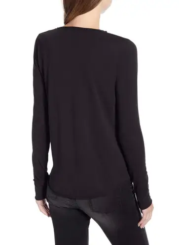 Zadig & Voltaire Women’s Tunisien Skull Strass Beaded Henley Black Cotton Top