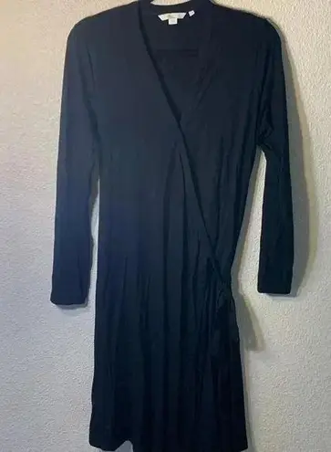 Boden black Long sleeve wrap dress sz 10 office business casual workwear comfy