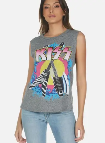 Lauren Moshi Rare KISS Dark Gray High Neck Racerback Tank Top XS $110