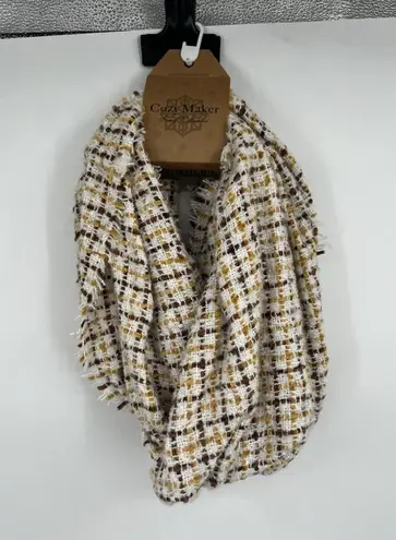 NWT Cozy Maker Infinity Circle Loop Scarf Plaid Fall Colors Tweed Cabin Vacation