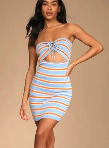 Lulus Mini Blue Orange Sundress