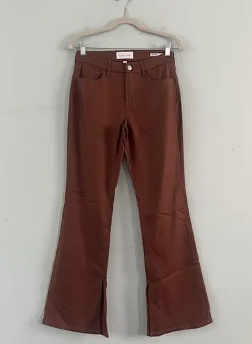 Dear John Jaxytn Cognac Brown Mid Rise Side Slit Bootcut Pants