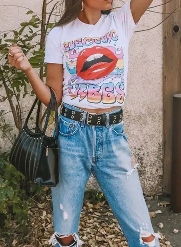 Retro 70s Groovy Electric Vibes Graphic Tee