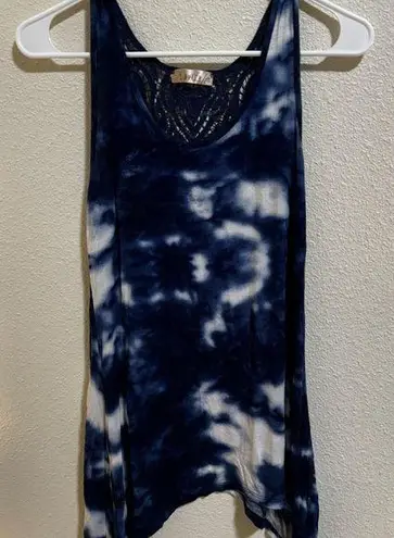 Lavish Navy Tie-Dye crochet Top