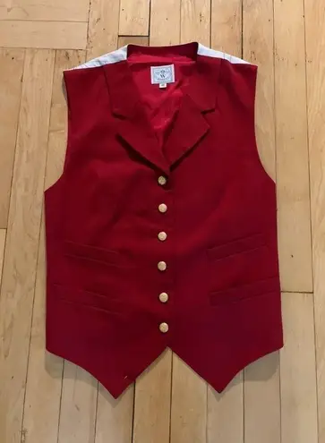 Wathne Vintage Nautical Sailing Menswear Fitted Vest Red Size XS