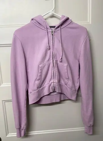 Brandy Melville Purple Cropped Hoodie