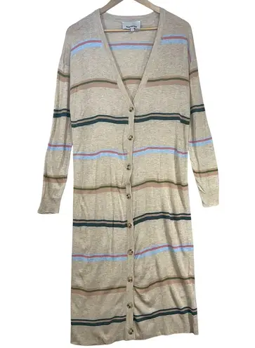 Heartloom Anthropologie Small Dahlia Long Maxi Buttoned Sweater Cardigan Striped