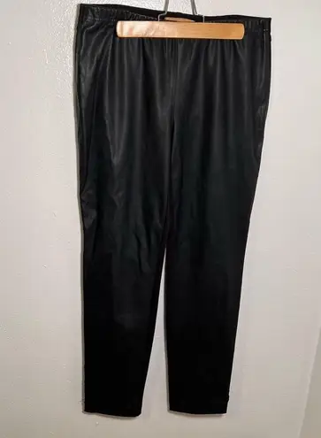 Ellen Tracy Faux Leather Mixed Media Leggings Black