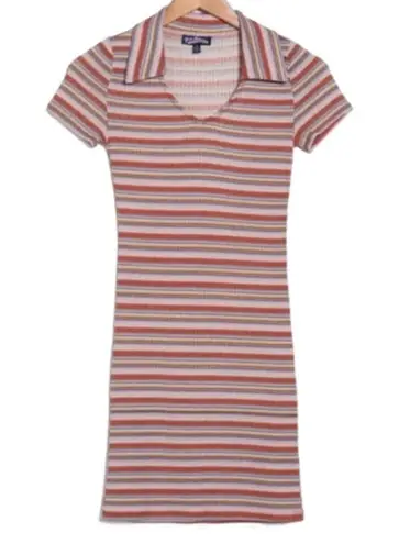 FRESHMAN 1996 Striped Shirt Mini Dress Size XS Pink