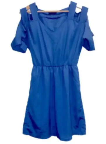 XTaren Blue mini dress cut-out small medium party flirty cocktail romantic icy cute