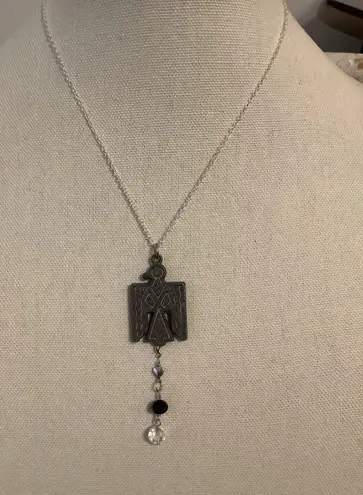 Sterling Silver Vintage Native American Thunderbird Pendant & NEW 925 Chain - Image 6
