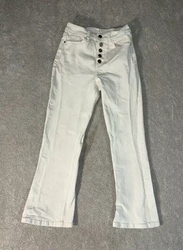 oraije paris white jeans cropped flare boot cut Size Small 25x24