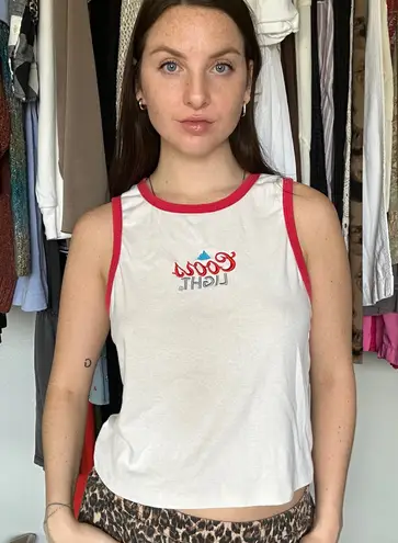 Y2K Coors Light Ringer Tank White Size M